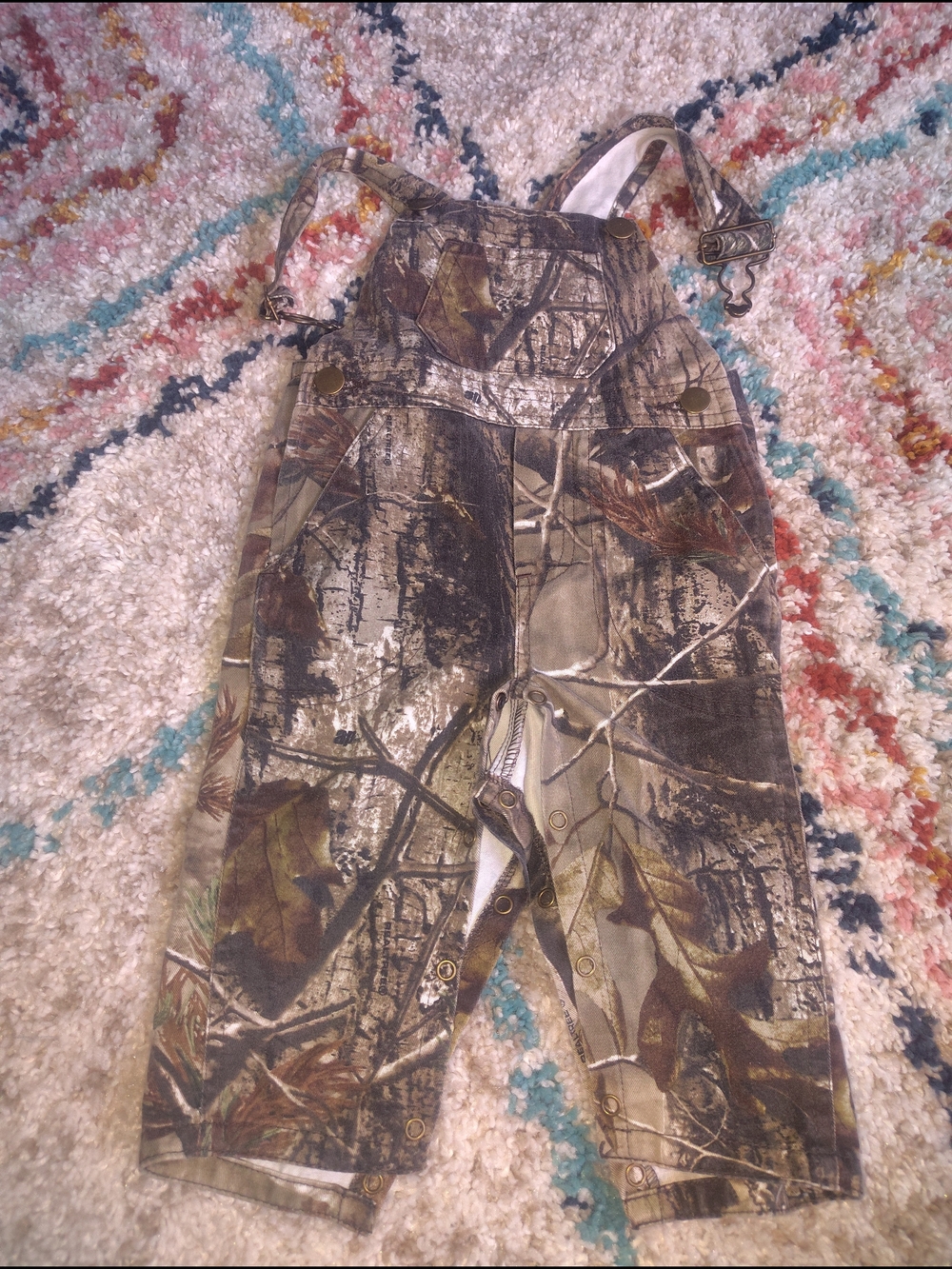 Bass Pro Shops Baby Camo Overalls - Brown Green Euc No Wear 12 Months